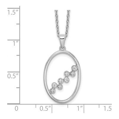 Sterling Silver Diamond Open Oval Pendant Necklace – view 6