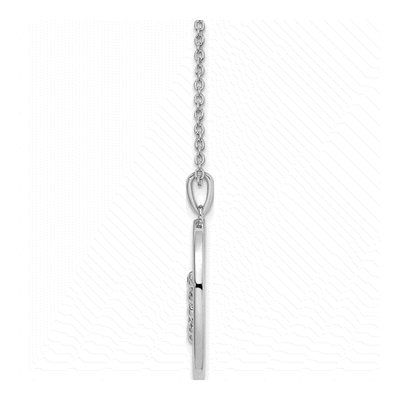 Sterling Silver Diamond Open Oval Pendant Necklace – view 7