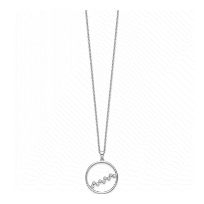 Sterling Silver Diamond Circle Pendant Necklace – view 3