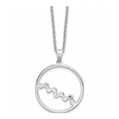 Sterling Silver Diamond Circle Pendant Necklace – view 4