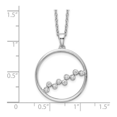 Sterling Silver Diamond Circle Pendant Necklace – view 6