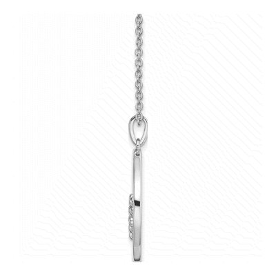 Sterling Silver Diamond Circle Pendant Necklace – view 8
