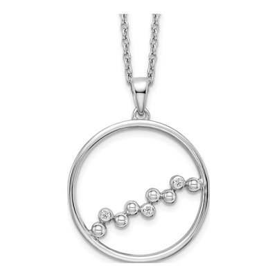 Sterling Silver Diamond Circle Pendant Necklace