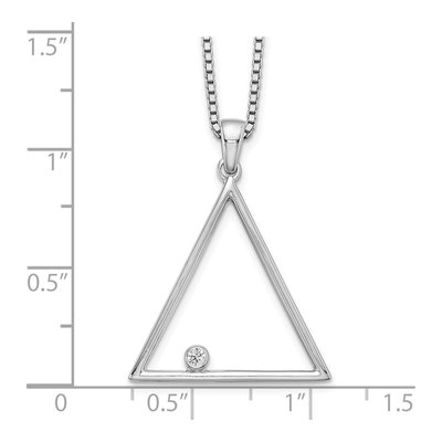 Sterling Silver Diamond Open Triangle Pendant Necklace – view 4