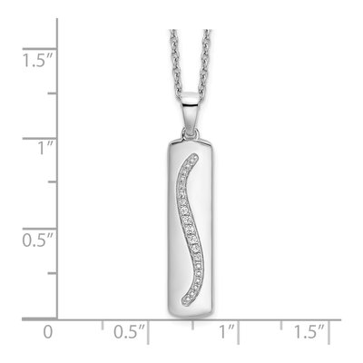Sterling Silver Diamond Necklace – view 6