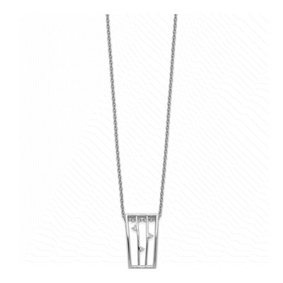 Sterling Silver Diamond Pendant Necklace – view 3