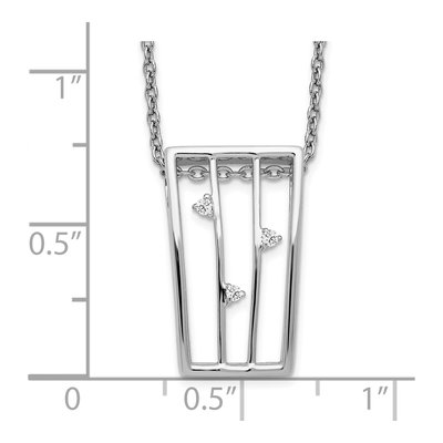 Sterling Silver Diamond Pendant Necklace – view 4