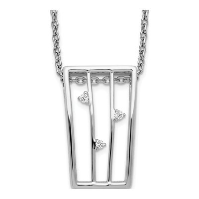 Sterling Silver Diamond Pendant Necklace