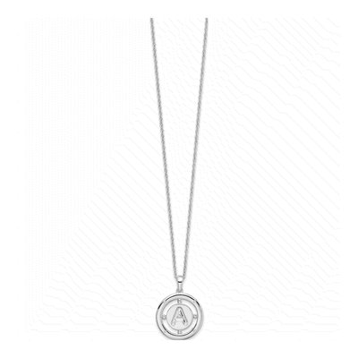 Sterling Silver Diamond Letter A Necklace – view 3