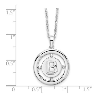 Sterling Silver Diamond Letter B Necklace – view 6