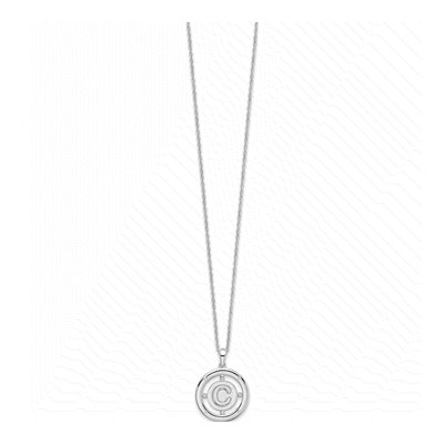 Sterling Silver Diamond Letter C Necklace – view 3
