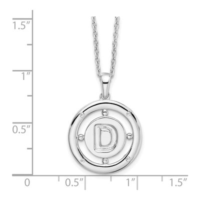Sterling Silver Diamond Letter D Necklace – view 4