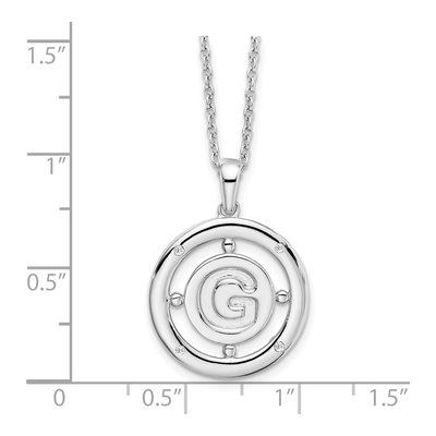 Sterling Silver Diamond Letter G Necklace – view 6
