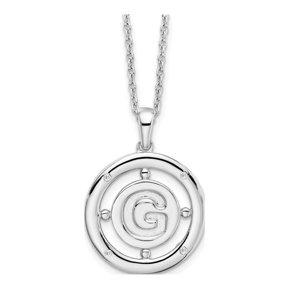 Sterling Silver Diamond Initial G Necklace