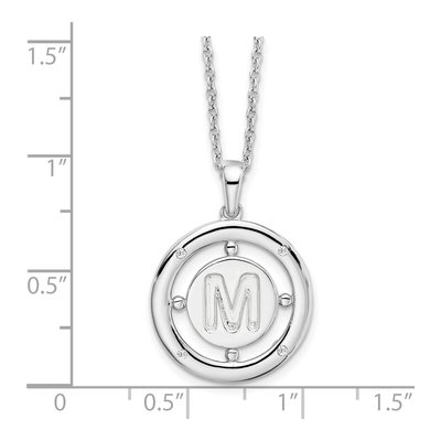 Sterling Silver Diamond Letter M Necklace – view 6