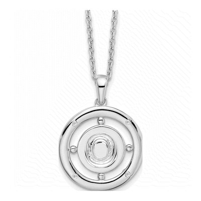 Sterling Silver Diamond Letter O Necklace