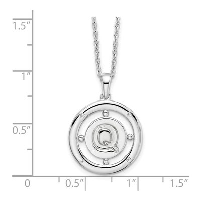 Sterling Silver Diamond Letter Q Necklace – view 6