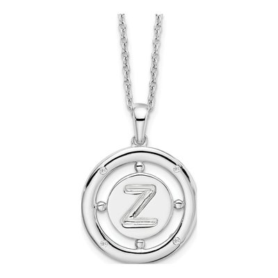 Sterling Silver Diamond Letter Z Necklace