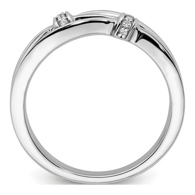 Sterling Silver Diamond Criss Cross Ring – view 3