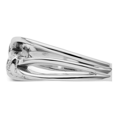 Sterling Silver Diamond Criss Cross Ring – view 4