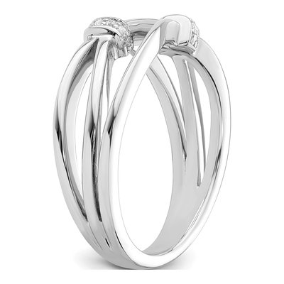 Sterling Silver Diamond Criss Cross Ring – view 7
