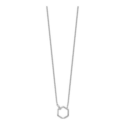 Sterling Silver Diamond Hexagon Necklace – view 3