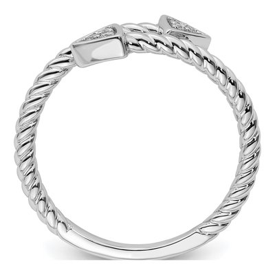 Sterling Silver Diamond Arrow Ring – view 3
