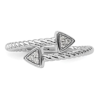 Sterling Silver Diamond Arrow Ring – view 5