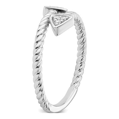 Sterling Silver Diamond Arrow Ring – view 7