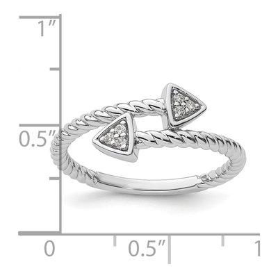 Sterling Silver Diamond Arrow Ring – view 8