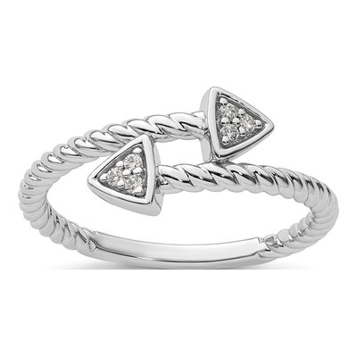 Sterling Silver Diamond Arrow Ring