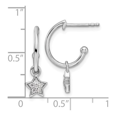 Sterling Silver 0.09 ct tw Diamond Star Dangle Earrings – view 5