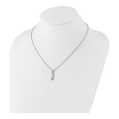 Sterling Silver 1/20 ct tw Diamond Star Tag Necklace – view 3