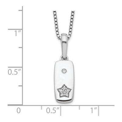Sterling Silver 1/20 ct tw Diamond Star Tag Necklace – view 4