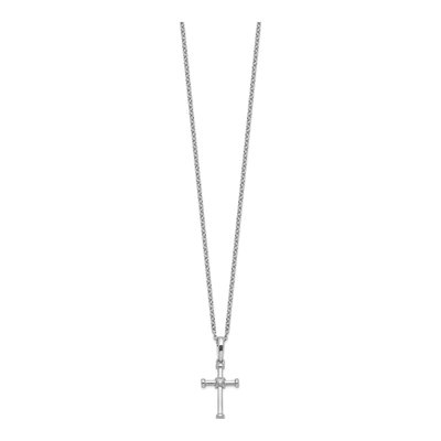 Sterling Silver Diamond Cross Necklace – view 3