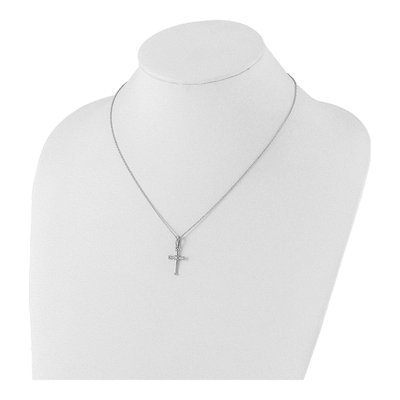 Sterling Silver Diamond Cross Necklace – view 4