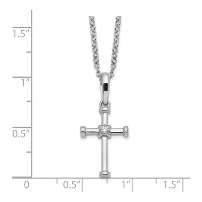 Sterling Silver Diamond Cross Necklace – view 5