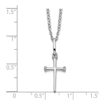 Sterling Silver Diamond Cross Necklace – view 5