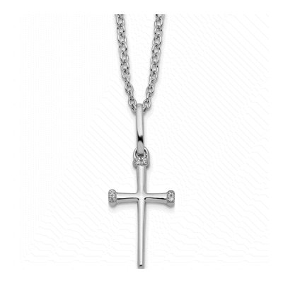 Sterling Silver Diamond Cross Necklace