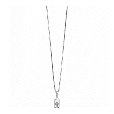 Sterling Silver 1/20 ct tw Diamond Cross Necklace – view 2