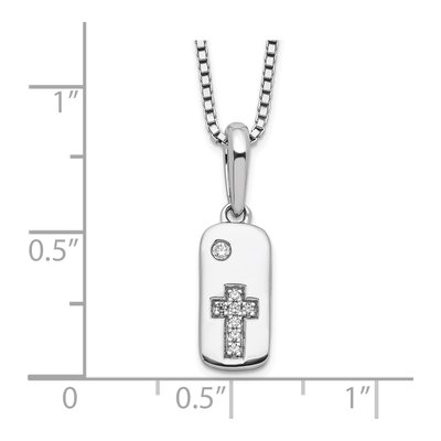 Sterling Silver 1/20 ct tw Diamond Cross Necklace – view 4