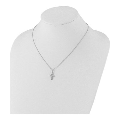 Sterling Silver Diamond Cross Heart Necklace – view 4