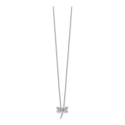Sterling Silver Diamond Dragonfly Necklace – view 3