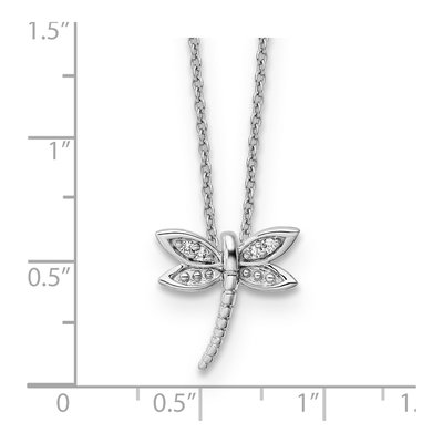 Sterling Silver Diamond Dragonfly Necklace – view 4