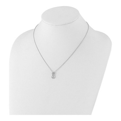 Sterling Silver Diamond Infinity Necklace – view 3