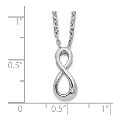 Sterling Silver Diamond Infinity Necklace – view 4