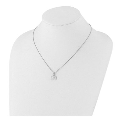 Sterling Silver Diamond Heart Envelope Necklace – view 4
