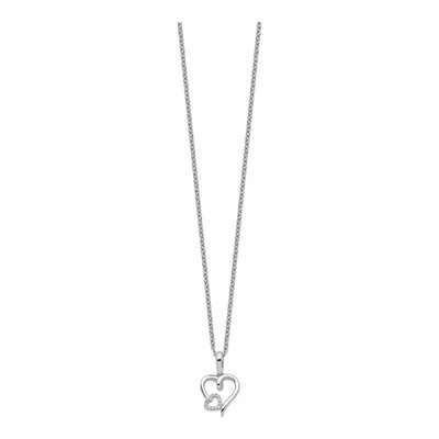Sterling Silver Diamond Hearts Necklace – view 3