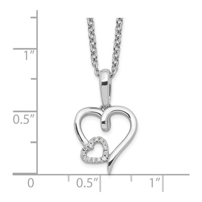 Sterling Silver Diamond Hearts Necklace – view 5