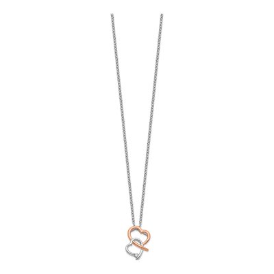 Sterling Silver Diamond Hearts Necklace – view 3